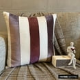 thumbnail image 2 of The HomeCentric Euro Pillow Shams, Berry Pack of 2, 26x26 inch (65x65 cm) Euro Shams, Velvet Patchwork Euro Shams For Couch, Striped Pattern Modern Style Easter - Velvet Band Berry, 2 of 10