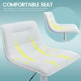 thumbnail image 4 of Bar Stools Set of 2, 360° Swivel Square Modern Kitchen Bar Stool with Back, PU Leather Adjustable Height Barstools for Bar, Kitchen Island, Dining, White, 4 of 10