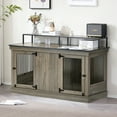thumbnail image 4 of MCombo Large Wooden Dog Crate Furniture TV Stand 1861 (Brown), 4 of 7