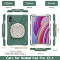 thumbnail image 3 of for Xiaomi Redmi Pad Pro/ Xiaomi Poco Pad 12.1 inch 2024 Case, 360 Rotatable Handle Stand, Shoulder Strap, Drop-Proof Design, Emerald Green, 3 of 7
