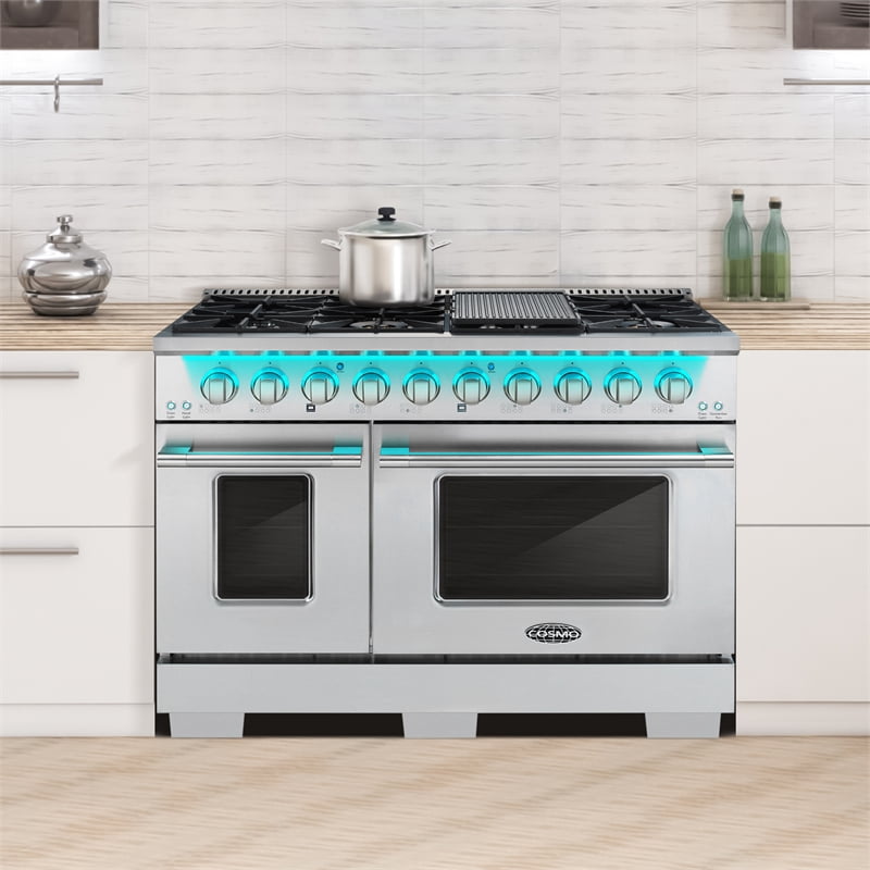 48 in. Vista Collection 5.5 cu. ft. Double Oven Gas Range in Stainless Steel