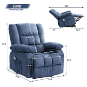 JONPONY Power Lift Recliner Chair Recliners for Elderly with Heat and Massage Recliner Chair for Living Room with Infinite Position and Side Pocket,USB Charge Port,Blue