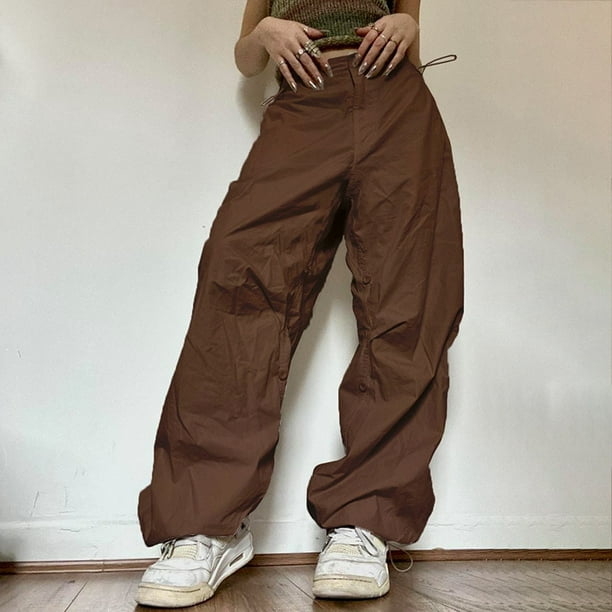 Women Casual Joggers Tech Pants Vintage Solid Low Waist Drawstring Baggy  Trousers Y2K Wide Leg Sweatpants Streetwear Cargo Pants, Jeans Pants, डेनिम  जींस - Ace Collection, Visakhapatnam