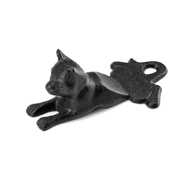 Tope de Puerta QWORK de Hierro Vintage con Forma de Gato Negro Decorativo