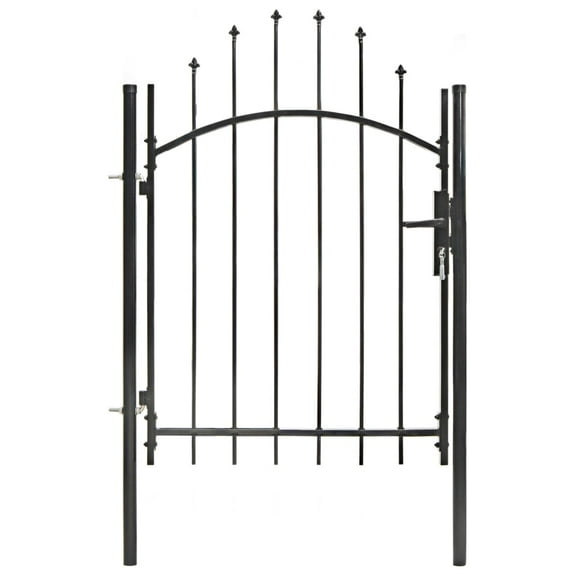vidaXL Fence Gate Metal Fence Post Garden Gate for Outdoor Patio Lawn Steel