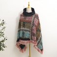 thumbnail image 1 of Chal de estilo nacional de invierno, chal de punto bohemio, bufanda de cuello alto (color rojo mezclado), 1 of 5