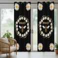 thumbnail image 5 of Outdoor Curtains for Patio Waterproof, Black Daisy Bees Outdoor Privacy Panels Grommet, Spring Farmhouse Honey Floral Rings Blackout Outside Curtains for Porch/Cabana/Pergola/Gazebo 54"x84", 1 Panel, 5 of 8