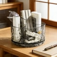 thumbnail image 1 of Linnome Desktop Rotating Storage Box with 5 Compartments for Cosmetics, Clear Plastic Organizer for Office, 1 of 6