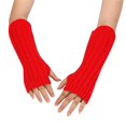 thumbnail image 3 of Winter Red Women Fashion Knitted Plush Twist Windproof Warm Thickened Fingered Plus Gloves, 3 of 3
