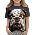 thumbnail image 2 of Xdegoge Funny 3D Bulldog Printed Tees for Kids Boys Girls Cool Animal Graphic T-Shirts Short Sleeve Crewneck Casual Summer Tops, Size 7-8, 2 of 8