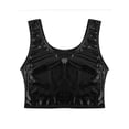 thumbnail image 5 of ZDHoor Womens Shiny Metallic Crop Tops Club Dance Performance Costume Black One Size, 5 of 8