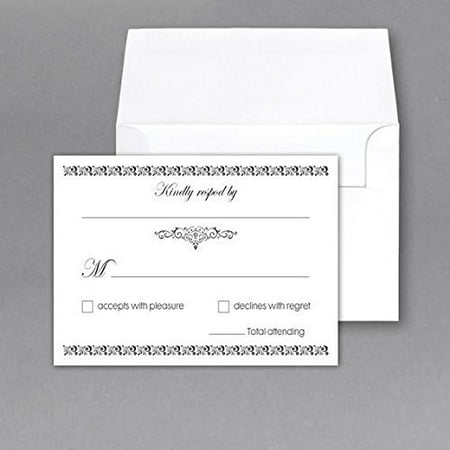 rsvp wedding return cards size 4 x 6 with a6 envelopes size of rsvp cards