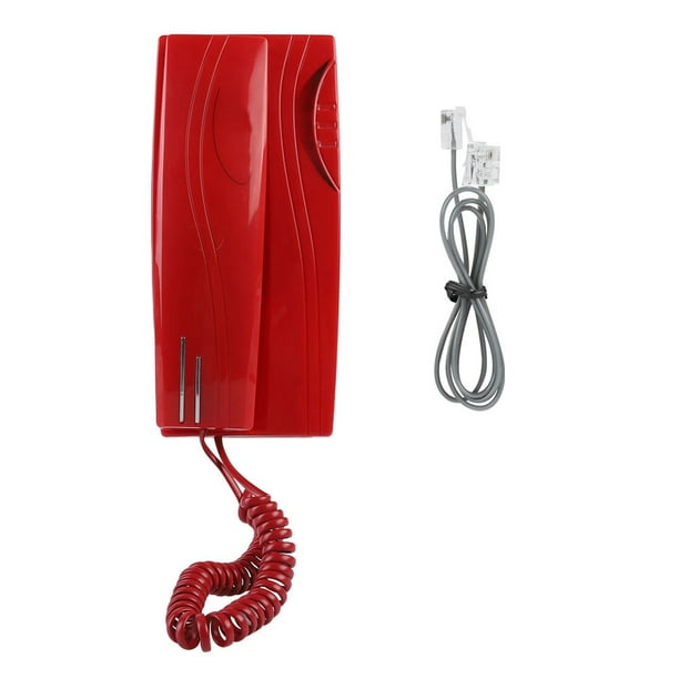 Mini teléfono fijo de pared con cable para casa o oficina, sin batería