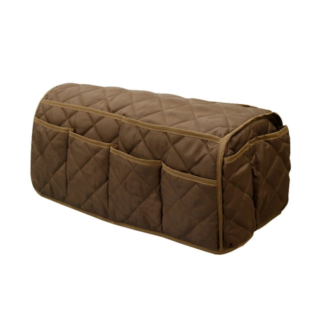 Generic Multi-Pocket Sofa Arm Organizer in Coffee - Durable Polyester Storage Bag for Home, Office & Travel, Fits Most Chairs & Recliners