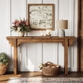 thumbnail image 6 of Finmind 63" Solid Wood Entryway Table, Mid-Century Modern Console Table for Living Room, Entrance, Hallway & Foyer, 6 of 8