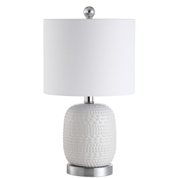 SAFAVIEH Tucana Solid 19 in. H Table Lamp with USB Port, White