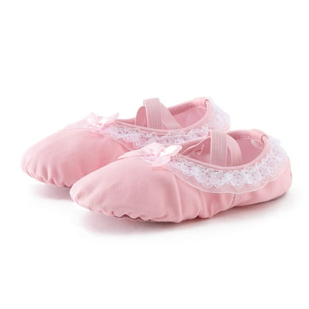 

kpoplk Baby First Walking Shoes Children Dance Shoes Strap Ballet Shoes Toes Indoor Yoga Training Shoes Sandals For Girls(A)