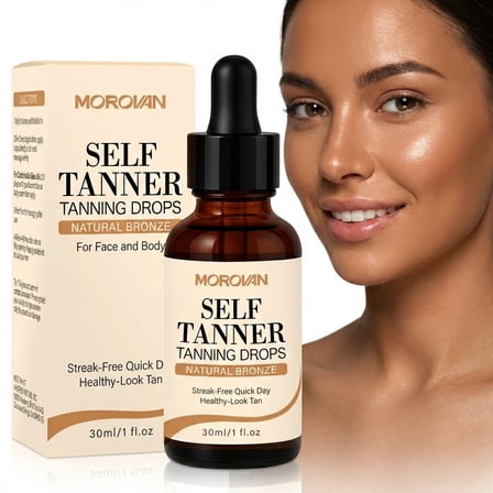 Self Tanner Drops Customizable Face Tanning Serum Natural Glow Skincare for Women 1 fl oz