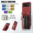 thumbnail image 2 of Dteck Crossbody Wallet Case for Samsung Galaxy Z Flip4 5G, RFID Blocking PU Leather Zipper Handbag Purse Flip Cover, Kickstand Folio Case with Card Slots Wrist Strap Lanyard,Red, 2 of 10