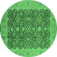 thumbnail image 1 of Ahgly Company Indoor Round Oriental Emerald Green Traditional Area Rugs, 3' Round, 1 of 4