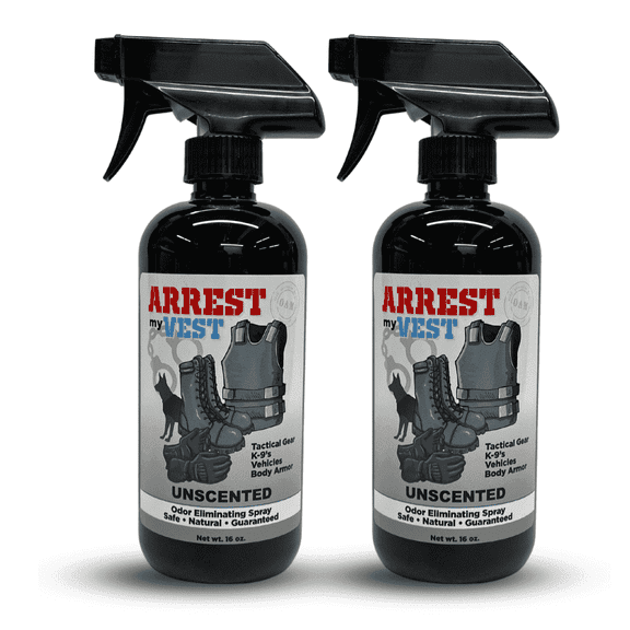 Arrest My Vest Odor Eliminating Spray for Body Armor & Ballistic Vests, Unscented, 16 oz, 2 Pack