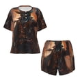 thumbnail image 4 of Lsque Steampunk Cowboy Cat Women's Short-Sleeved Pajama Set - 2 Piece Soft and Lightweight Sleepwear Set-XX-Large, 4 of 9