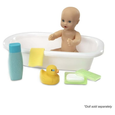 UPC: 0000772317108 | Melissa & Doug Mine to Love Baby Doll Bathtub and Accessories Set (6 pcs) – White