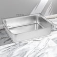 thumbnail image 2 of Extra wide stainless steel litter box for large cats, rabbits, or guinea pigs. High sides, non-stick surface, durable design, easy to clean. 4.0 gallon capacity, silver., 2 of 6