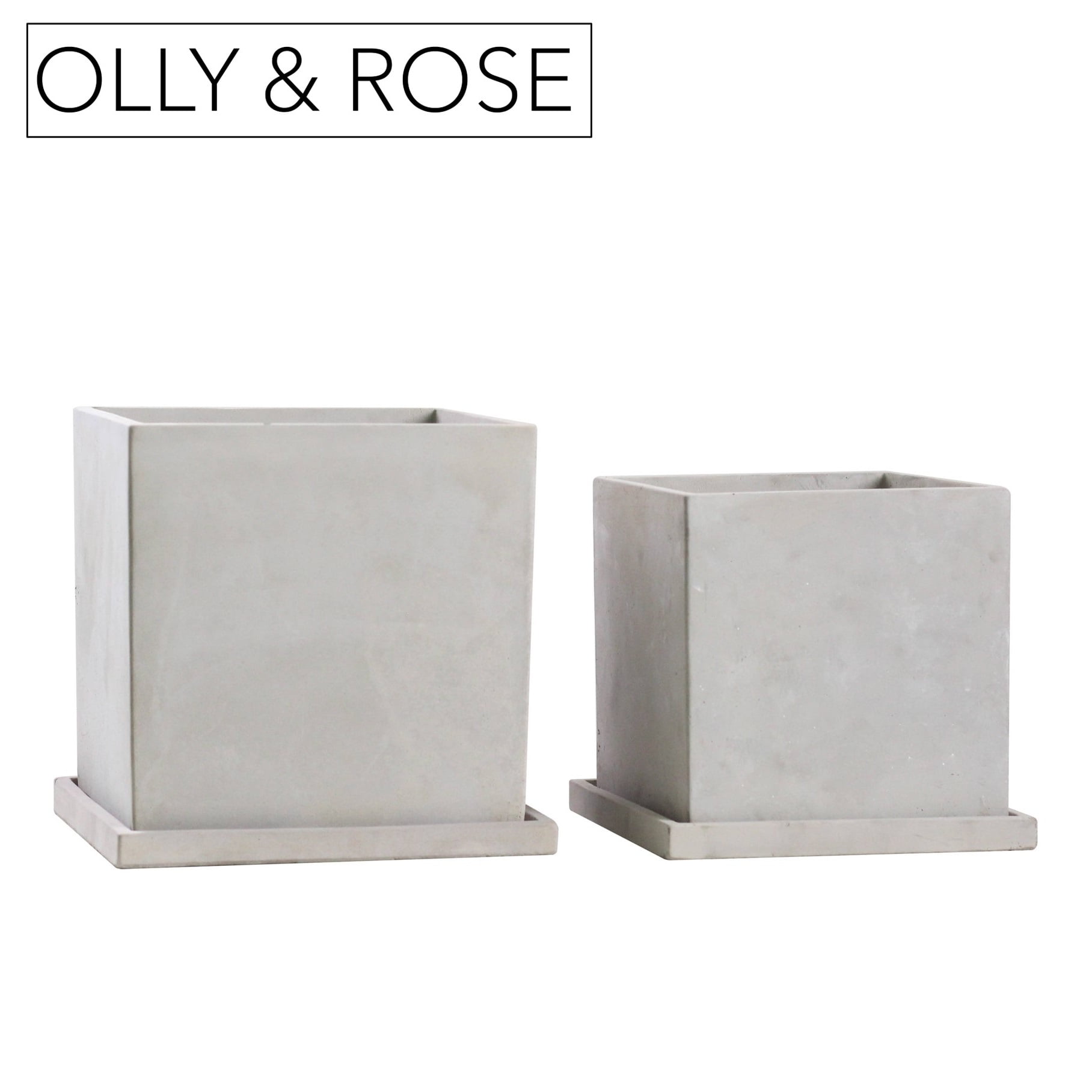 Olly & Rose Ceramic Plant Pot Large 10 inch Off White Flower Pots Indoor Outdoor Planters Gray