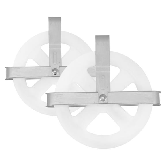 White Plastic Pulley Wheel for Curtain with Deep Groove Design 2pcs Ideal for Outdoor Use