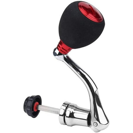 Zgui Fishing Reel Handle Reel Replacement Power Handle Metal Rocker Arm Grip for Spinning Fishing Reel(L-Red) A418