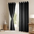 thumbnail image 3 of Homewish Laser Line Black Out Curtains,Modern Geometric Artwork Curtains Pack of 2 (42x63 Each),Gradient Gray Black Bedroom Curtains For Men Women,Microfiber Bedroom Decor, 3 of 6