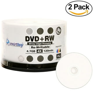 100 Pack Smartbuy 16X DVD-R 4.7GB 120Min Shiny Silver (Non-Printable) Data  Blank Media Recordable Disc