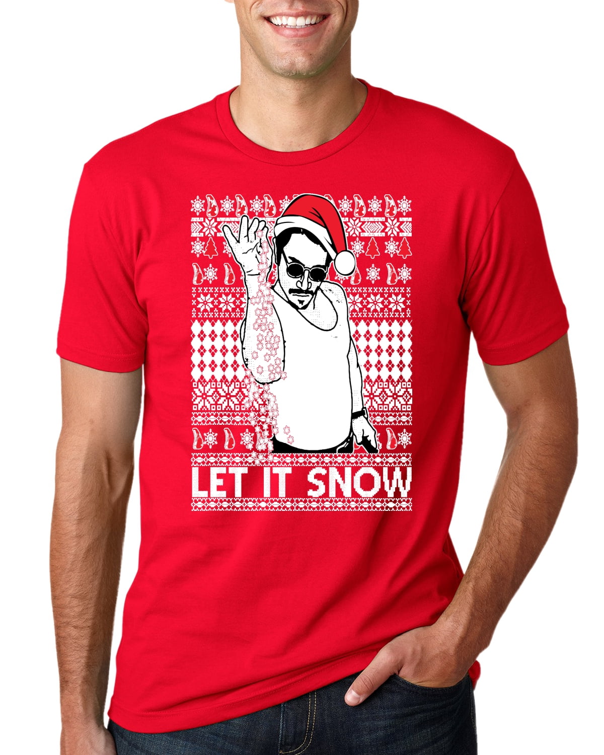 men's let it snow ugly christmas sweater