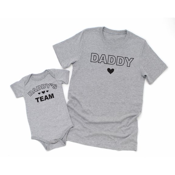 Daddy Men's T-Shirt Matching Daddy's Team Baby Bodysuit Kids Toddler Shirt