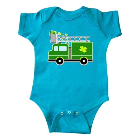 

Inktastic St. Patricks Day Fire Truck in Green with Shamrocks Gift Baby Boy or Baby Girl Bodysuit