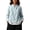 10#Light Blue, variant on Women's Mandarin Collar Frog Button Blouse, Long Sleeve Floral Embroidery Casual Shirt with Layered Cuffs & Side Pockets, Soft Textured Fabric Ethnic Daily Vacation Top