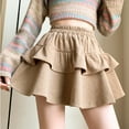 thumbnail image 5 of WRKEKC Mini Skirts for Women, Summer Skirts for Women, Women's Summer Solid Color Tiered Elastic High-Waisted Casual Corduroy Cake Skirt, 5 of 6