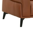 thumbnail image 3 of Leather Upholstered Loveseat with Track Arms and Contrast Stitching,Pink, 3 of 5