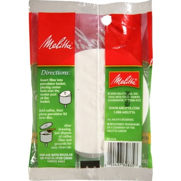 Melitta® 628354 Disc Coffee Filters, Paper White, 3.5", 100-Pack