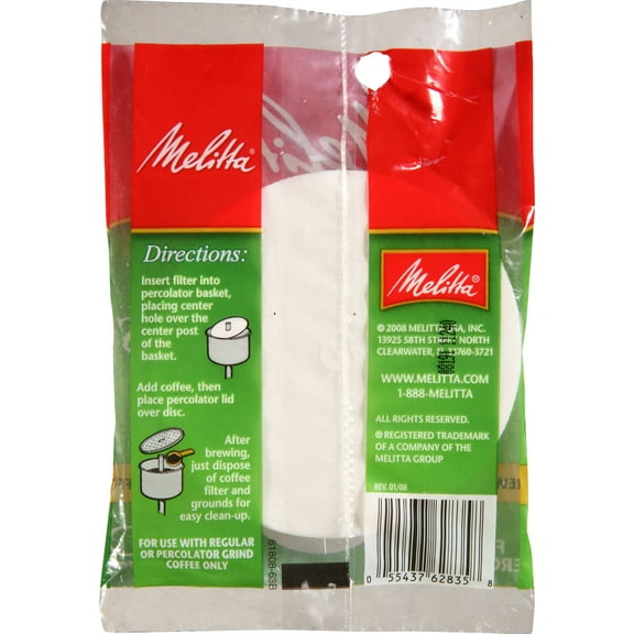 Melitta 3.5" Disc Coffee Filters, 100 Ct