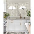 thumbnail image 4 of Green Spring Flowers Swag Kitchen Curtains Sets for Windows 24 Inch Length, Vintage Leaves Country Rustic Short Window Curtain Panels Swags Valances and Tiers 3 Piece Set for Cafe/Dining Room, 4 of 5