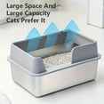 thumbnail image 4 of Extra-Large Stainless Steel Cat Litter Box with High Sides - Anti-Splash, Easy Clean Design for Large Cats - Non-Stick Bottom, 4 of 9