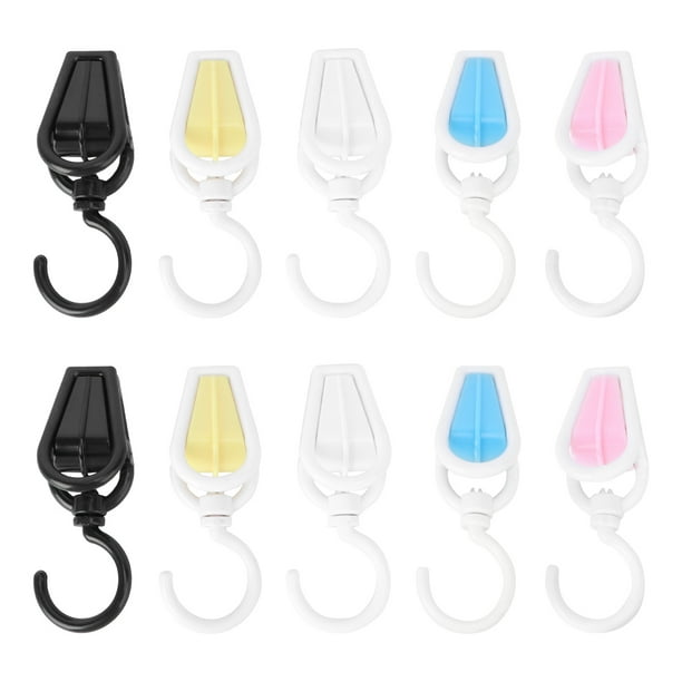 Etereauty Clips Swivel Clothes Hooks Hanging Laundry Hanger Plastic ...