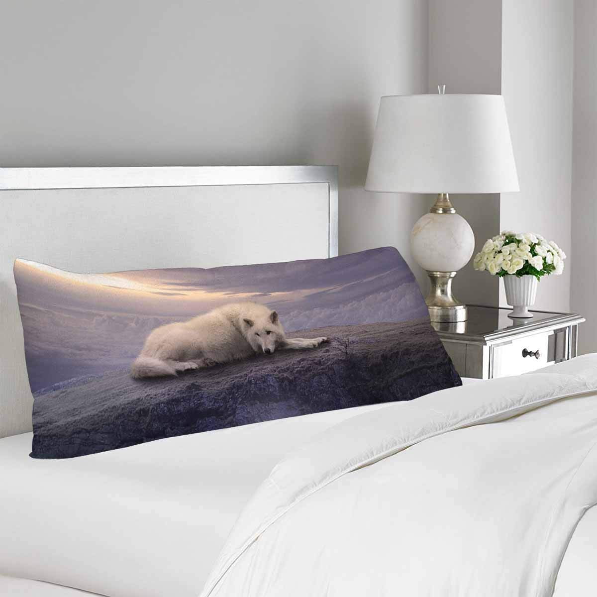 GCKG Wolf in Forest Body Pillow Covers Pillowcase 20x60 inches, Wild