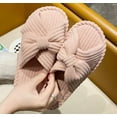thumbnail image 7 of Slippers for Women Memory Foam House Bedroom Corduroy Bow Crossbands Slide Slipper Shoes Comfy Trendy Gift Slippers, 7 of 7