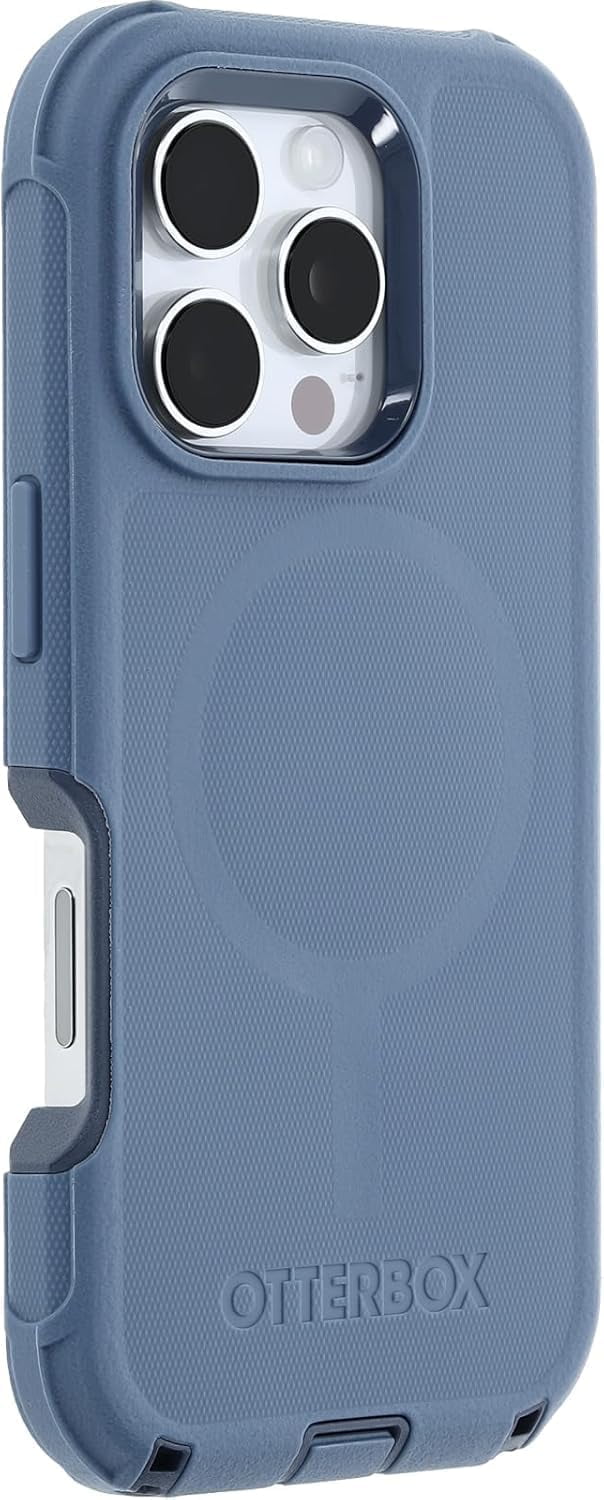 OtterBox iPhone 16 Pro (Only) - Defender Series MagSafe Case - Baby Blue Jeans (Blue) - Case Only - Built-in Magnets - Screenless - Rugged & Durable - with Port Protection - Non-Retail Packaging