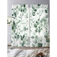 thumbnail image 3 of Green Plant Sheer Curtains 96 Inch Long 2 Panels, Watercolor Eucalyptus Leaf Farmhouse Light Filtering Rod Pocket Semi Sheer Curtains, Sheer Voile Drapes for Living Room Bedroom, 52"x96", 3 of 5