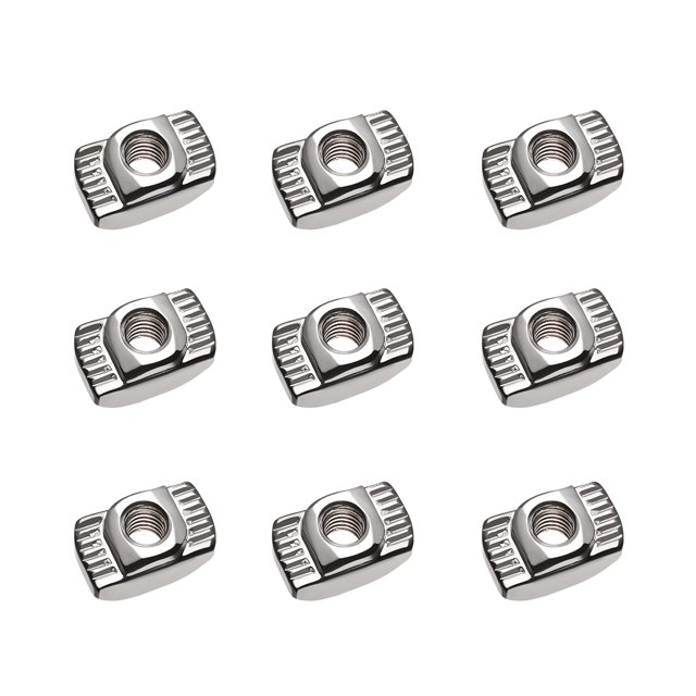 UKCOCO 100Pcs European Aluminum Extrusions Slim T-Nut Thread T Sliding Nut Square Blocks Aluminum Profile Accessories (Silver)