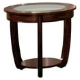 thumbnail image 1 of Furniture of America Table d'Appoint Ronde Tunton en Cerisier Foncé, 1 of 5
